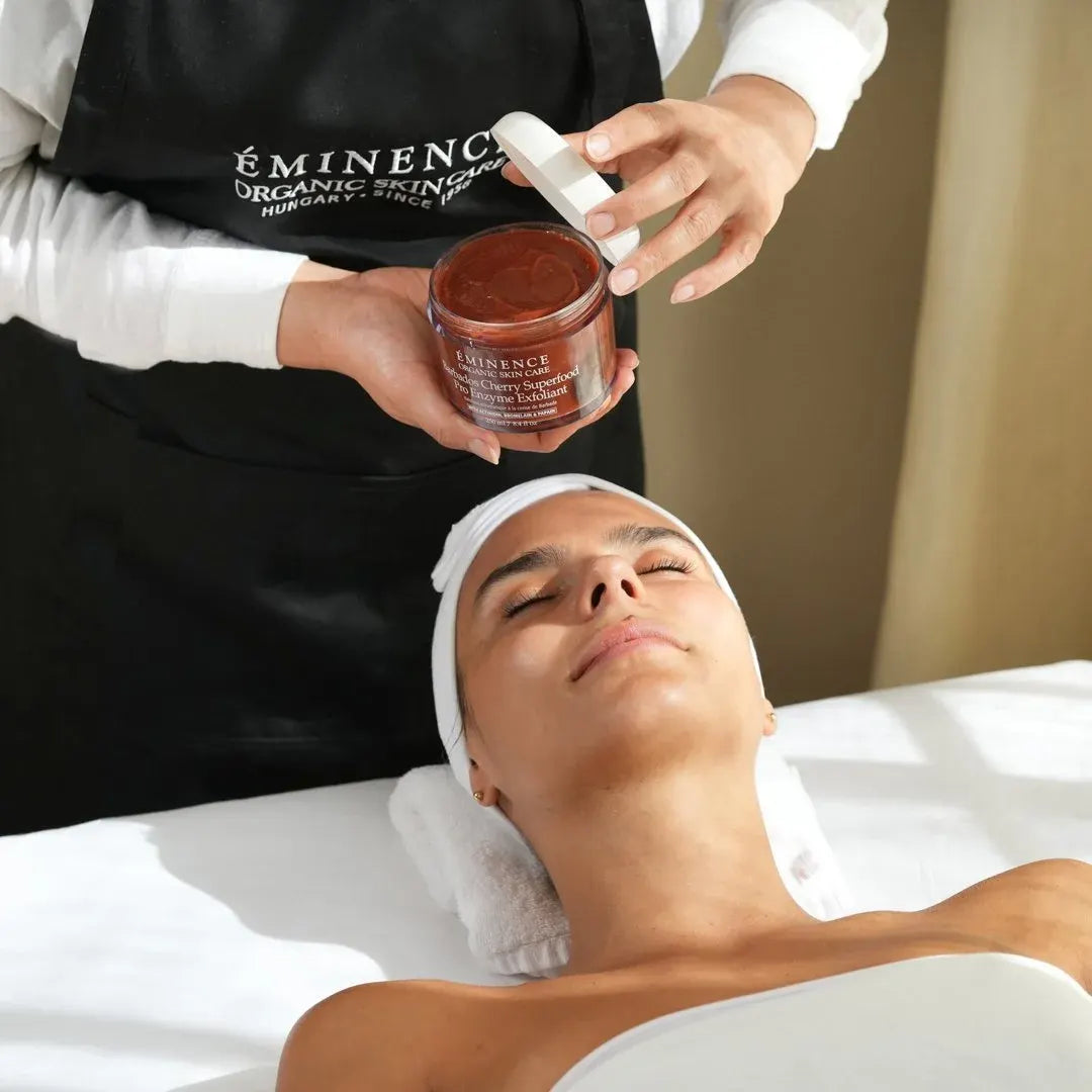 Eminence Organics facial mask application in Bradenton, FL