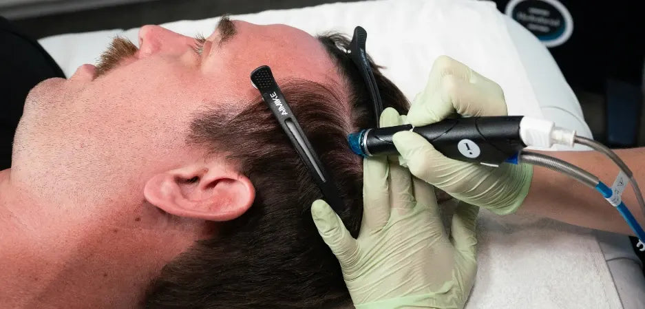 Man receiving a Hydrafacial in Bradenton