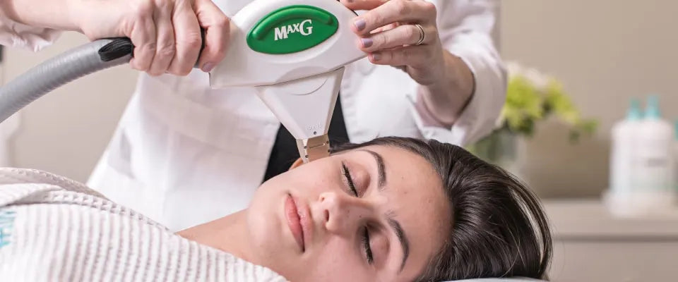 IPL light treatment on the cheek in a Bradenton med spa