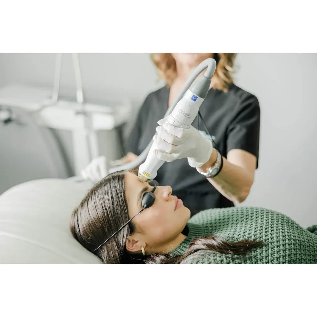 Laser skin treatment on the face at a Bradenton med spa