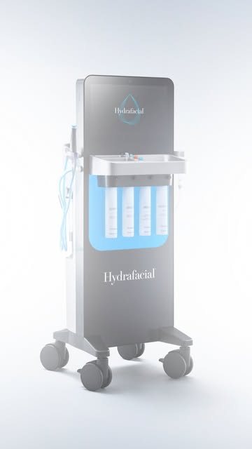 Hydrafacial treatment system with serum bottles used at Organic Skin & Body in Bradenton