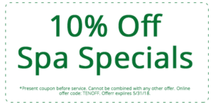 10% Off Spa Services Coupon